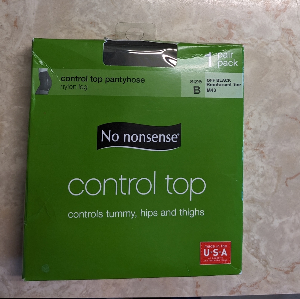 No Nonsense Control Top Black Pantyhose NEVER WORN